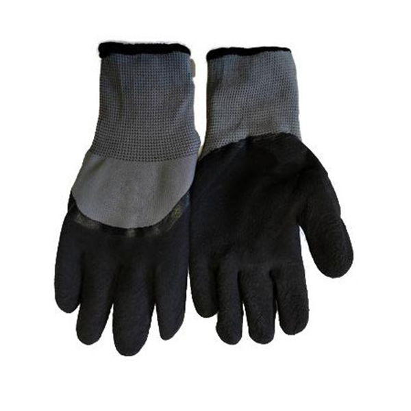 Перчатки полушерсть зимние с латексным обливом 3/4, серые