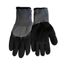 Фото Перчатки полушерсть зимние с латексным обливом 3/4, серые от магазина Sezon