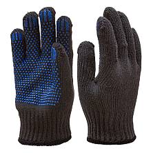 Фото Перчатки х/б двойные зимние с ПВХ , черные от магазина Sezon